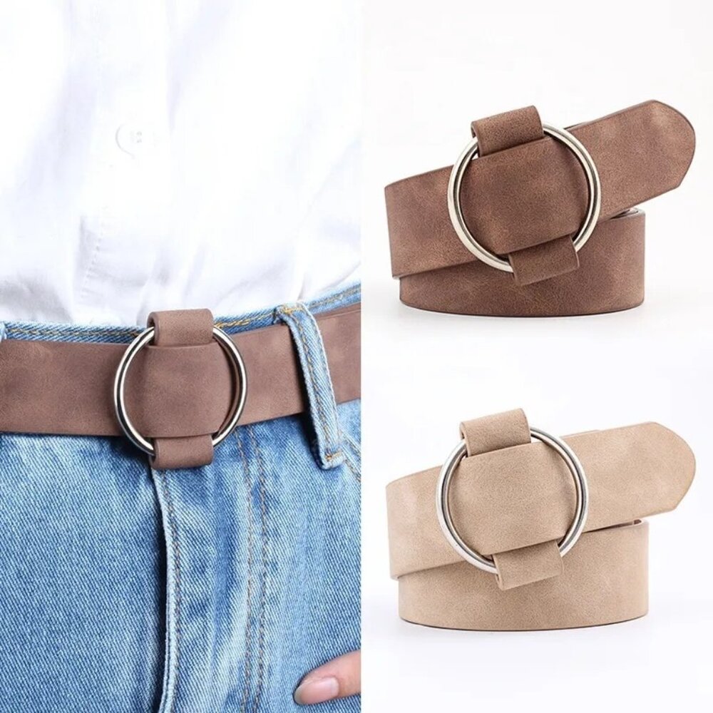 2/$30 NEW Coffee Faux Vegan Leather Belt